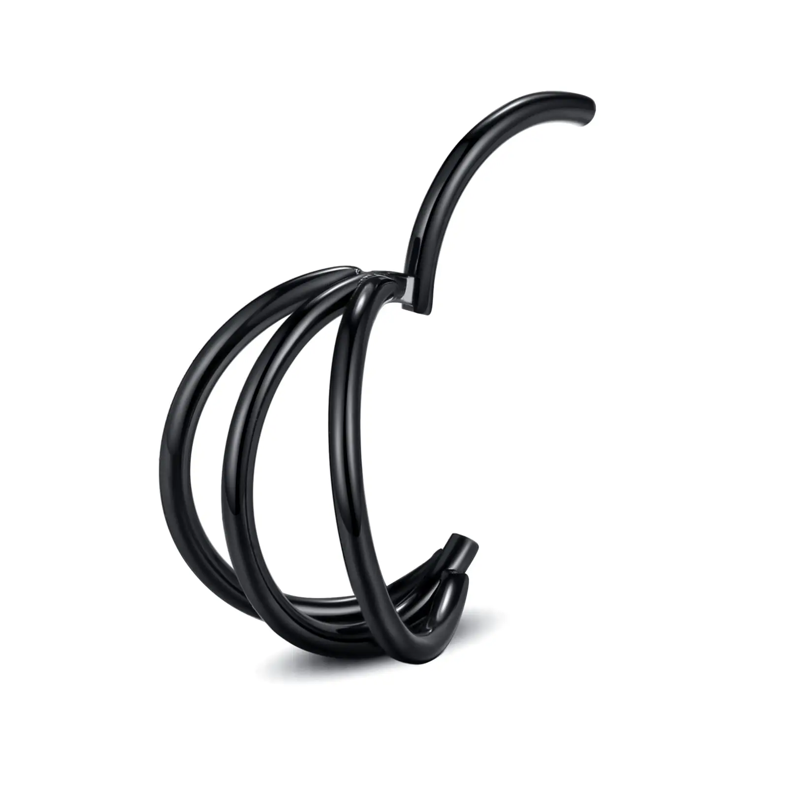 Triple Hoop Nose Ring in Stainless Steel