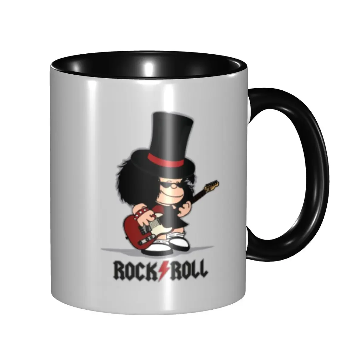 Personalized Comic Mafalda Rock Guitar Mug DIY Cartoon Quino Manga Ceramic Milk Tea Coffee Cups