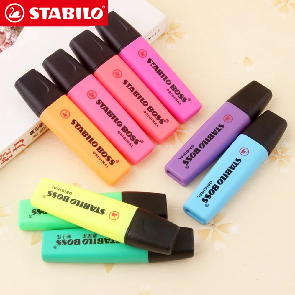 

1 шт. немецкий маркер Stabilo Highlighter 70 BOSS, цветные маркеры для детей, для выделения ключевых моментов, большой объем, милые школьные принадлежности