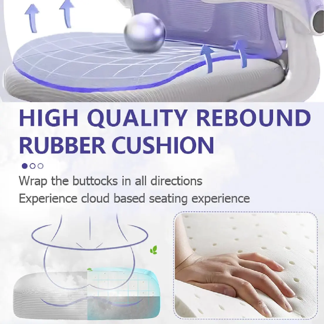 Ergonomic Office Chair Comfort Home Desk Chair Adjustable High Back Mesh Chair Lumbar Support Computer Chair with Flip-Up Arms image 2