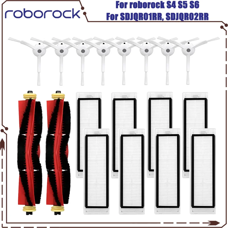 Kompatybilny z Xiaomi 1S SDJQR01RR, SDJQR02RR, SDJQR03RR / Roborock E3 S4 S5 S50 S6 Max Części Akcesoria Główny filtr szczotki bocznej