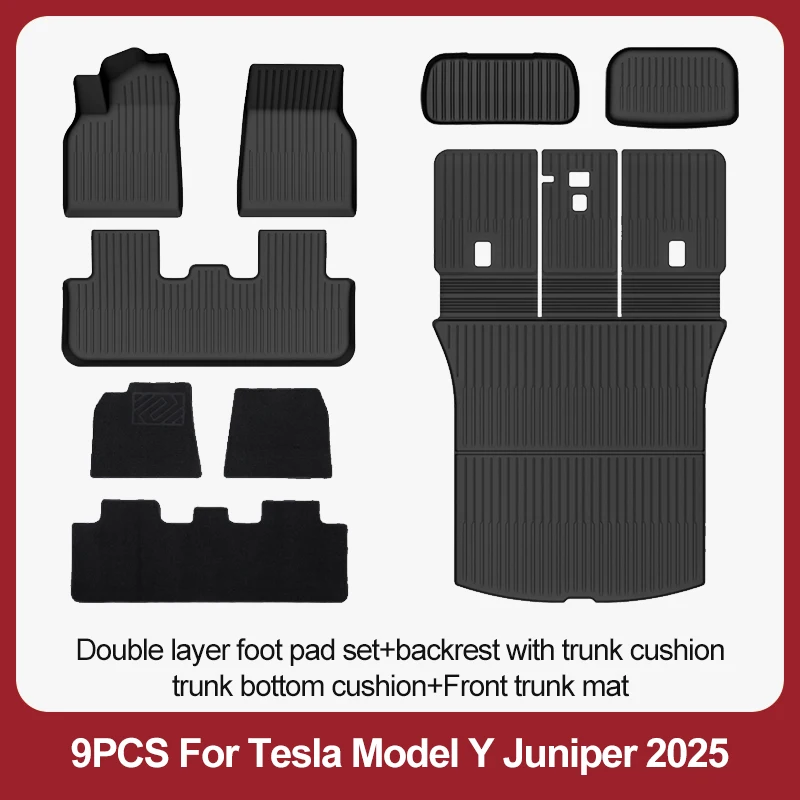 Tesla Model Y Juniper 2025+ Premium/Performance TPE vloermatten bagagemat slijtvaste voetmatten ModelY kofferbakmatten