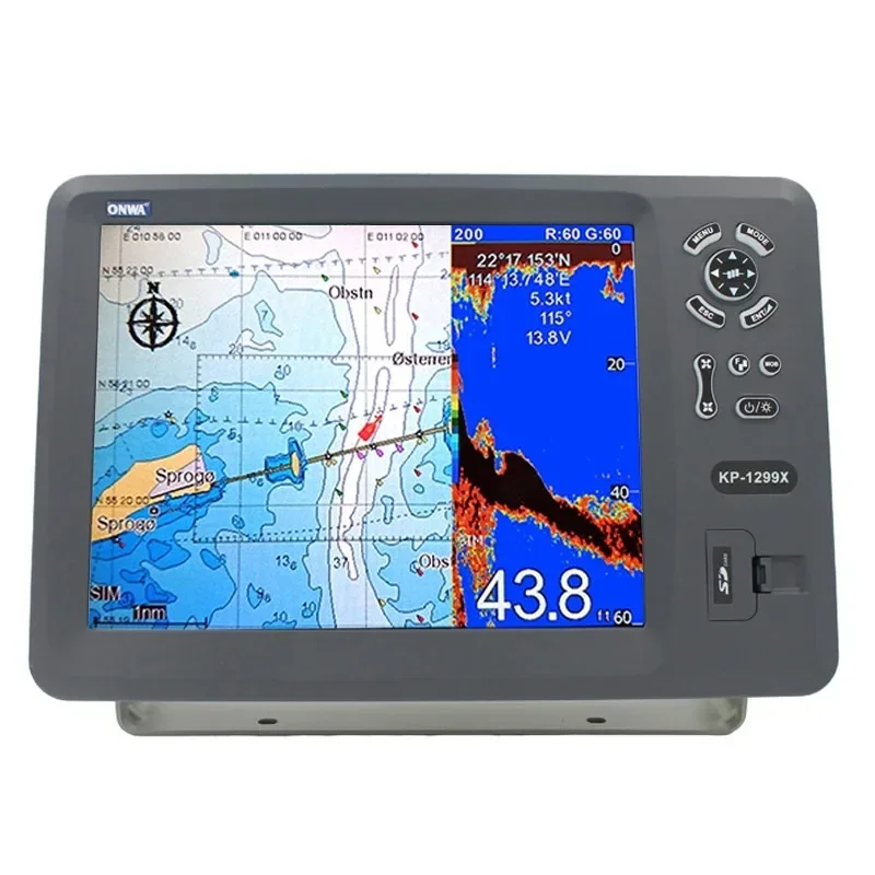 KP-1299X (New!) 5-in-1 Marine GPS Chart Plotter + Class B AIS Transponder  +marine Radar Function