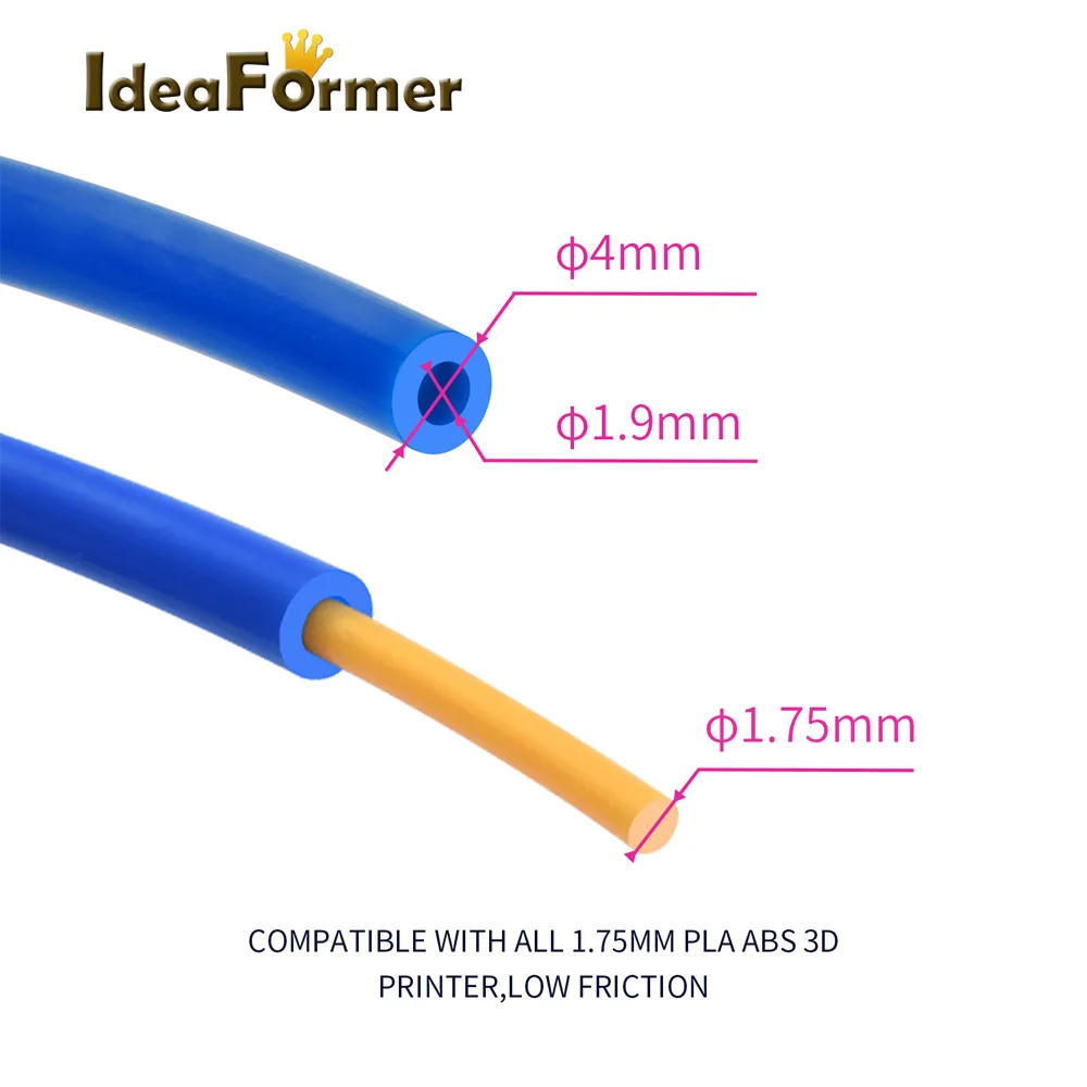 Ender 3/3 Pro/CR-10/10S Upgrade Kit 1.75mm Bowden PTFE Tubing 2*4MM With PC4-M6 Fittings PC4-M10 Pneumatic Fittings