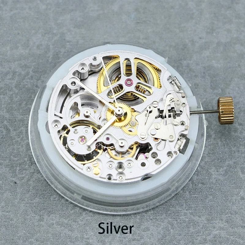SEAGIS Skeleton SL4802 Mechanical Movement Automatic 6-Hands Watch Movement Asia for 4130 Replacement Watch Accessories