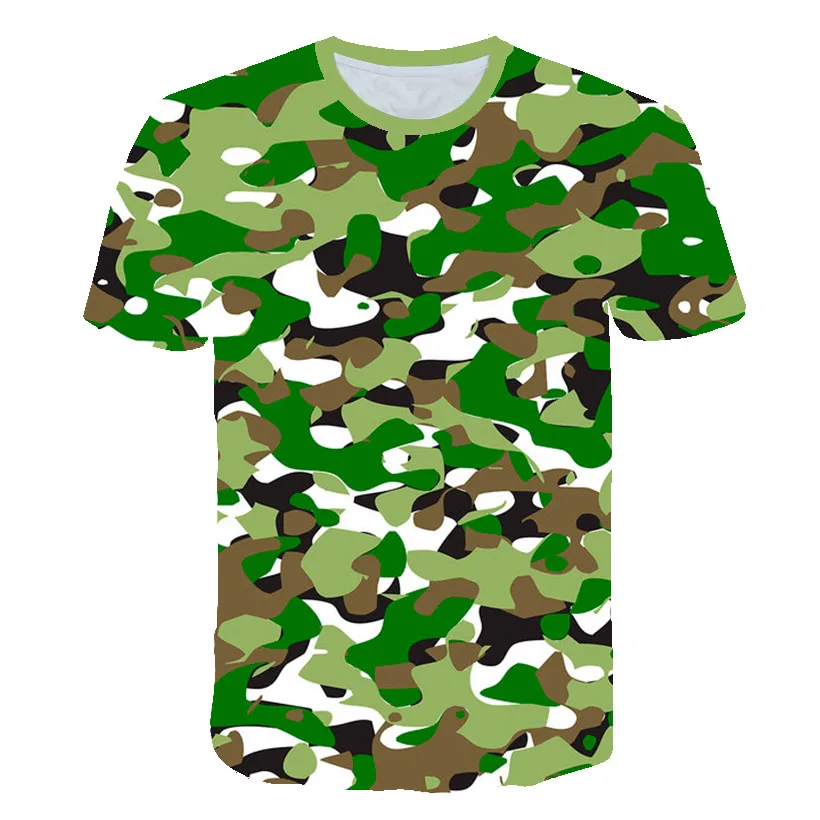 Camouflage Color Graffiti 3D  Printing T-Shirt Boys Girls Anime Graphics Kids Pattern Children\'s Baby O-Neck Top Summer Clothes