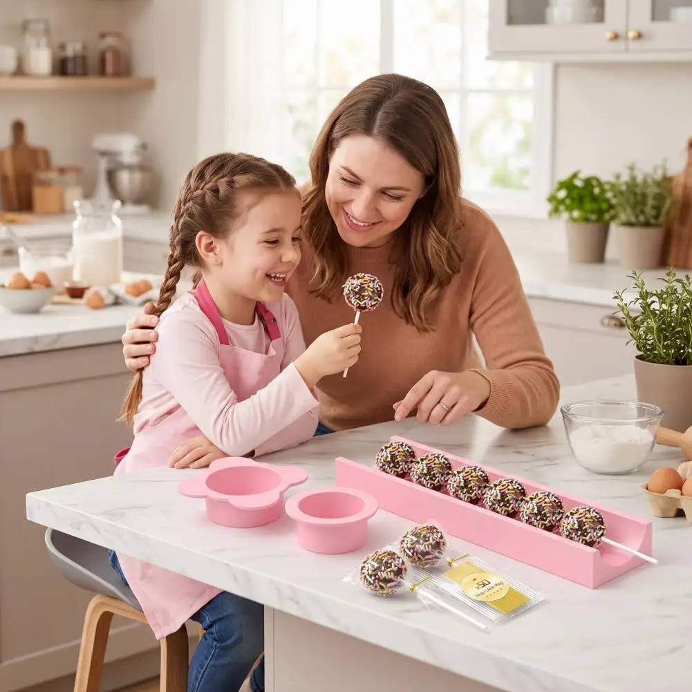 Cake Pop Maker Kit Wedding Treat Making Kit 3pcs Cake Pop Mold Set Food Grade Plastic Round Ball Maker Baking for Cake