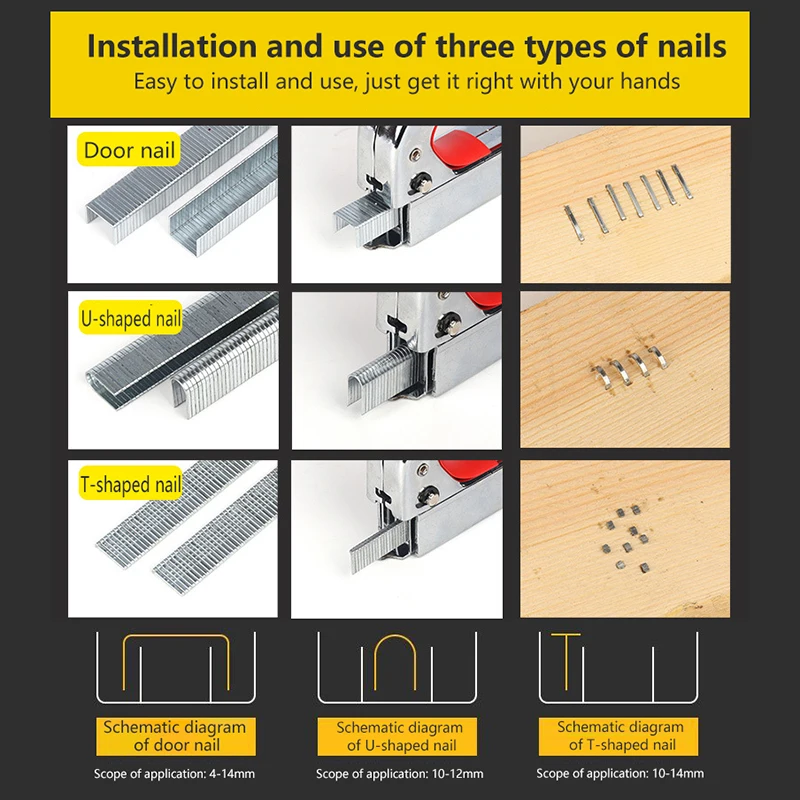 Manual Nail Three-in-one Nail U-shaped Door Nail T-shaped Nail Manual Tools