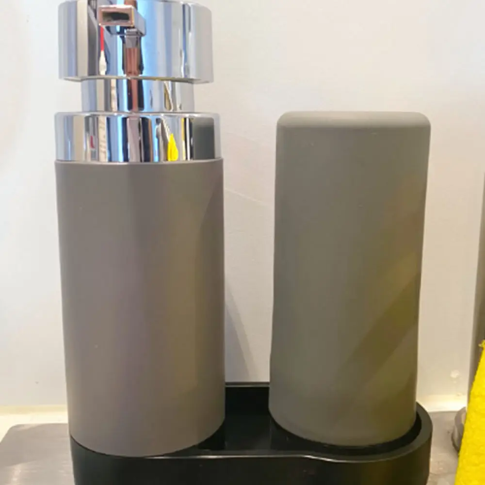 Silicone Soap Pump Dispenser Set With Tray Refillable Bottle For Kitchen Sink Countertop Dish Soap Lotion Organizer