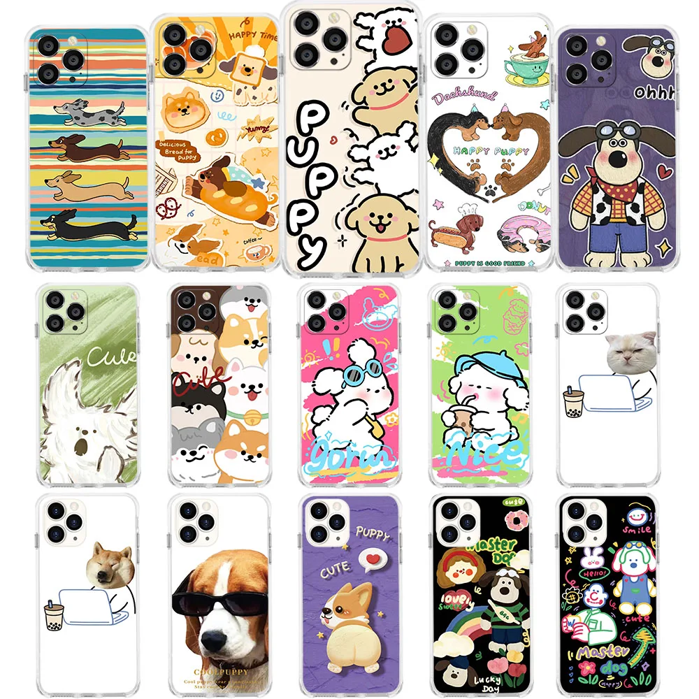 UK-58 Funny Lucky Dogs Cats Soft Case for Moto E4 E5 G6 GO E6 E6S(E6i) E7 E7i Edge 20 Fusion Play Lite Plus Power Pro