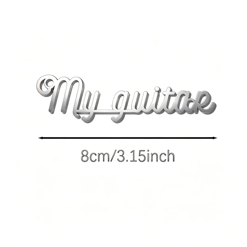[Custom Products] Personalized 3D Metal Nameplates, Guitar Decorative Nameplates, Unique Text Designs image 3