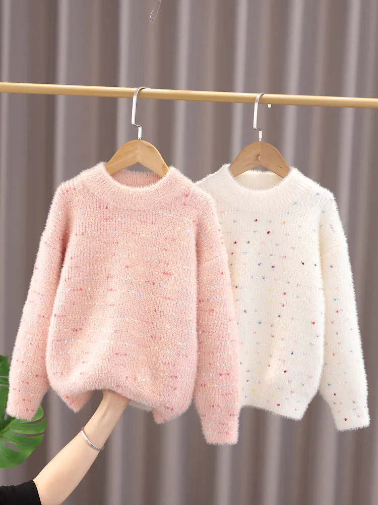 

new winter autumn Children sweater girl clothes kids baby Knitted solid coat wholesales 3-13y students top 110-170 fashion