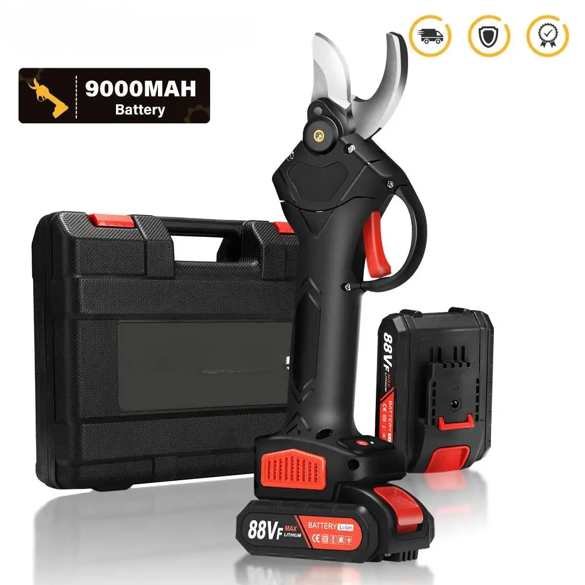 Electric 30mm Cordless Pruner Pruning Shears Scissor Branch Pruner Fruit Tree Bonsai Pruning Rechargeable Battery