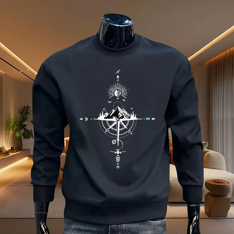 Men's Sweatshirts Daily Printing Casual O Neck Pullover Tracksuit Outdoors Sports Jogging Man Clothing Versatile Tops Sportswear