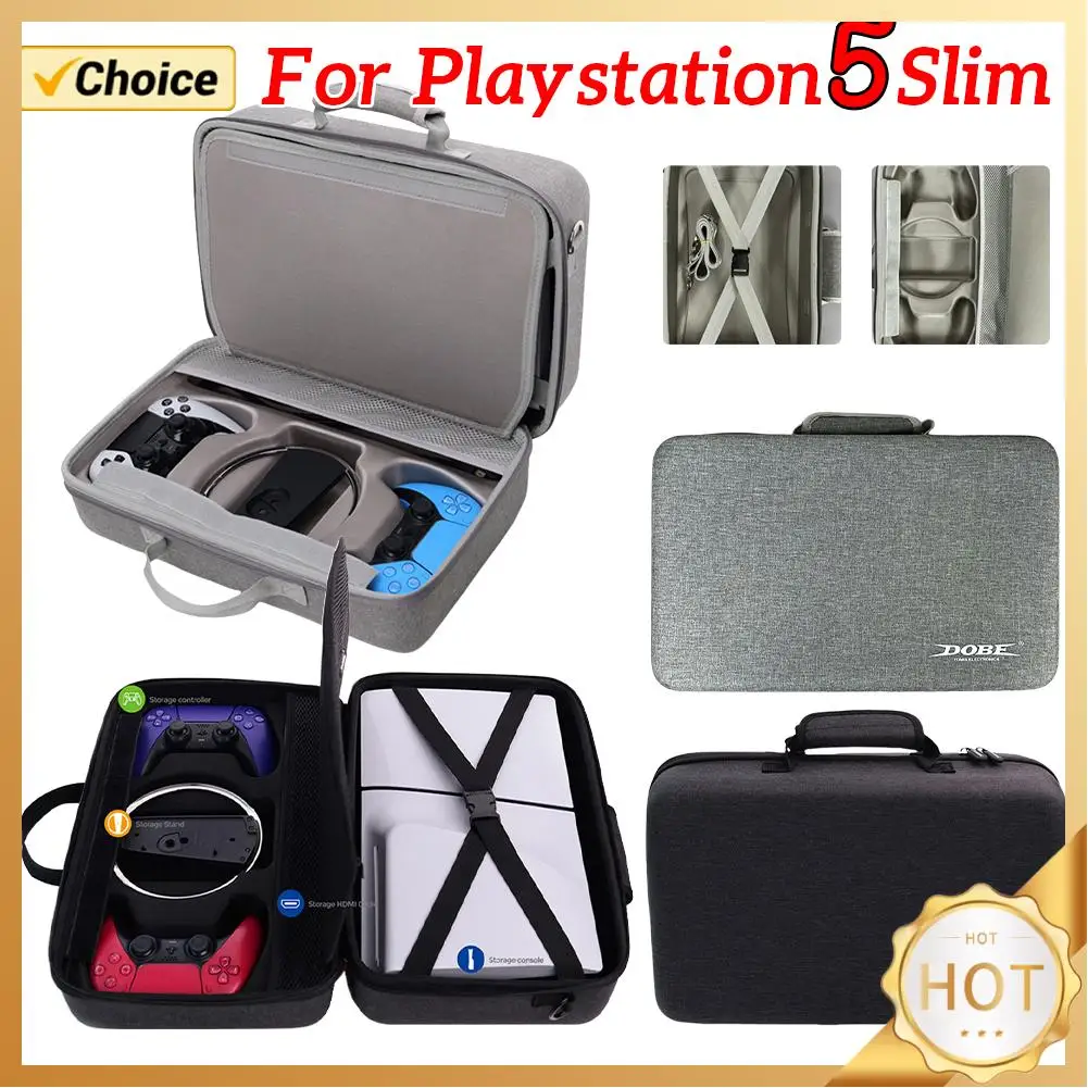 

For PS5 Slim Hard Carrying Case Shoulder Bag Hard Shell Carry Case Anti-Drop Storage Bag for Playstation 5 Slim Disc/Digital