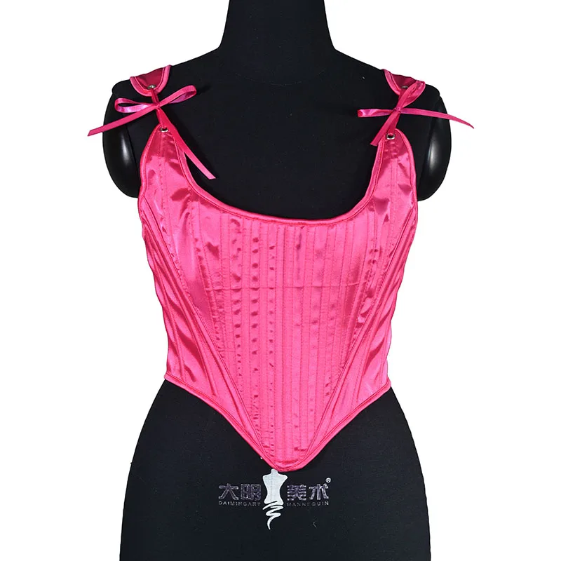 

Rose Red Corset Sexy Overbust Shapewear Female High Street Camisole Slim Ladies Party Wear Body Shaper