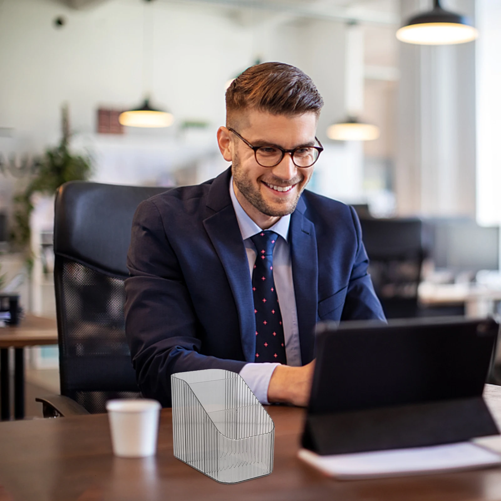 

Pet 3 Desk ganizer Clear Storage Box for Pens Cosmetics Makeup Table Compartment ganizer Brushes Office Stationery Holder
