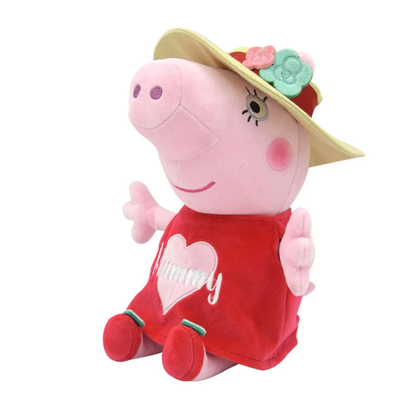 Peppa Pig 30CM Plush Stuffed PP Cotton New Clothing Doll Pig Family Mom Dad Model Kids Toys Anime Figure George Birthday Gifts