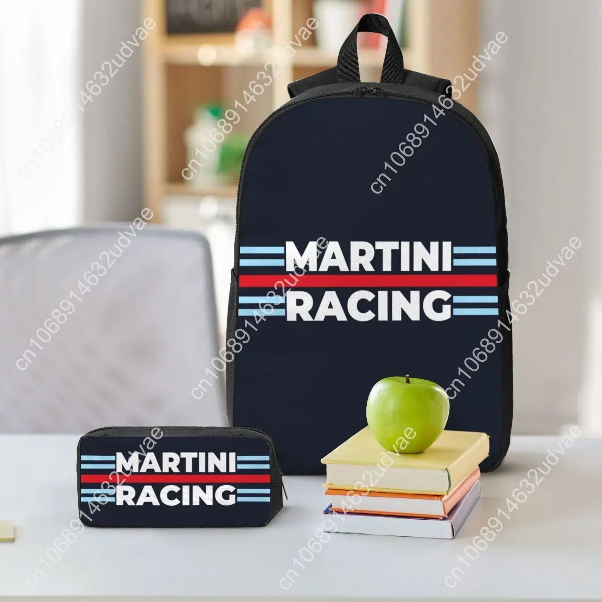 Martini Racing Backpack Student Boys Girls BookBag School Bag Computer Shoulder Bags 3ps Insulated Lunch Bag Pencil Case