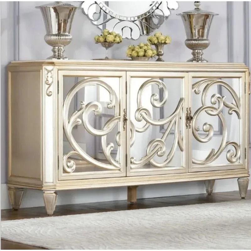 Gabinete con espejo para sala de estar, gabinete de decoración para Hotel, Villa, mueble con espejo antiguo, gabinete de almacenamiento, Cajonera Armario, aparador