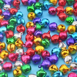 100Pcs Metal Bells 0.77-0.94cm Iron Loose Small Beads For Festival Decoration Christmas Tree Decorations DIY Crafts Accessories