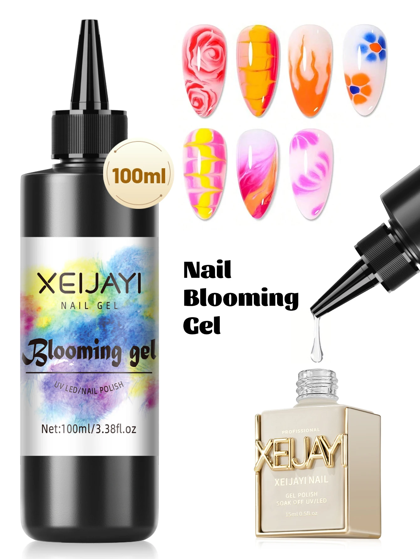 XEIJAYI 1Pc 100ml Halo Dye Gel Nail UV LED Removable Sealing Gloss Sealant Gloss Can DIY Nail Art Design