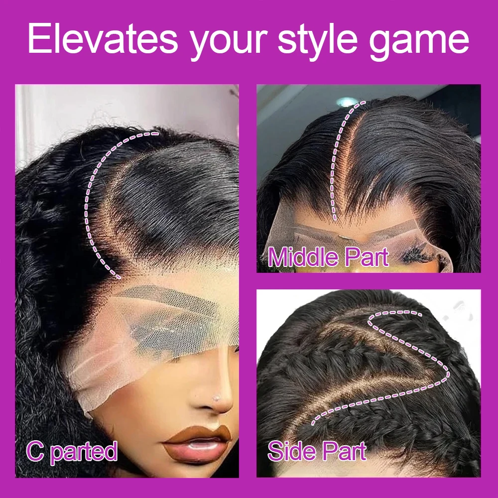 قبل قطع لا الغراء موجة المياه 13x4 بوب الباروكات مجعد 7x5 غلويليس شعر مستعار شعر الإنسان جاهز للذهاب الدانتيل الباروكات الأمامية للنساء قبل قطعها