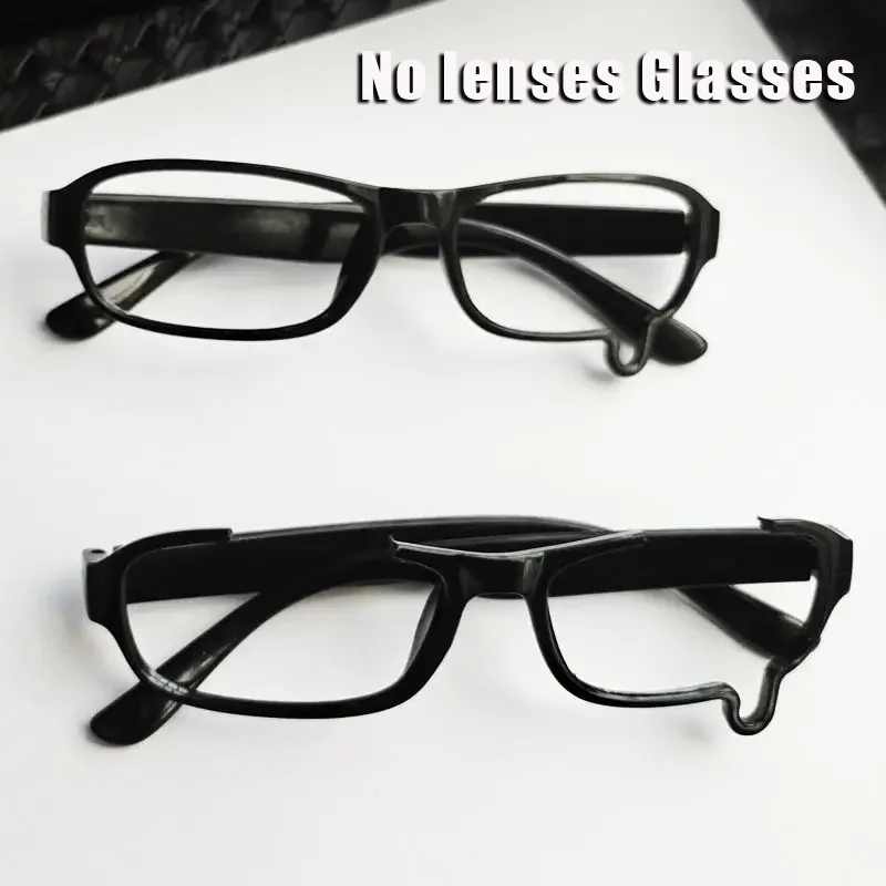 

Men's and Women's Y2K Teardrop Cosplay Glasses Frame Unisex Small Square Eyeglass No Lenses Popular Design Eyewear Accessories