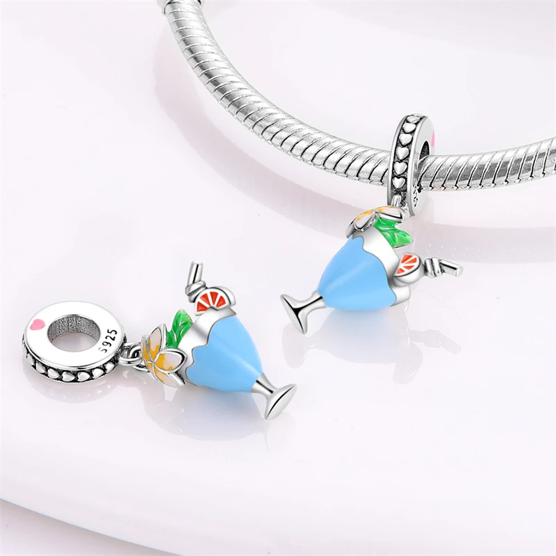 Fruits Charms Fit Pandora Original Bracelet 925 Sterling Silver Avocado Cherry Strawberry Lemon Charms DIY Jewelry Making Gift