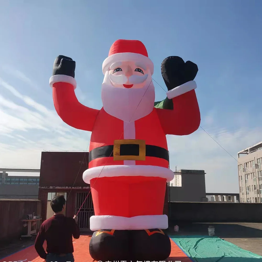 거대한 팽창식 크리스마스 산타 클로스 조명, 거대한 블로우 업 축제 이벤트, 크리스마스 남자 캐릭터, 야외 장식