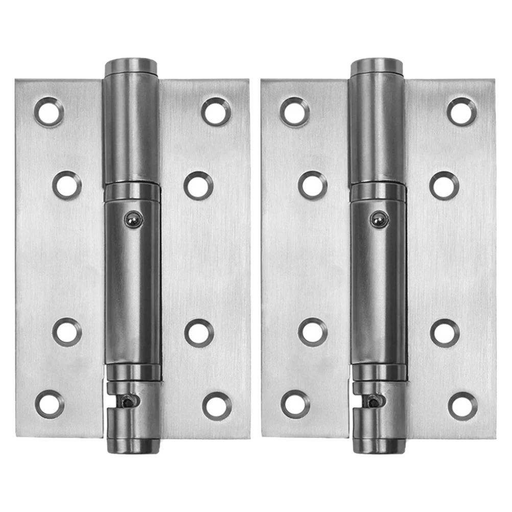 

2 Pcs Self Closing Door Hinges Smooth Movement Damping Device Adjustable Speed Stainless Steel Furniture Home Spring Hinges