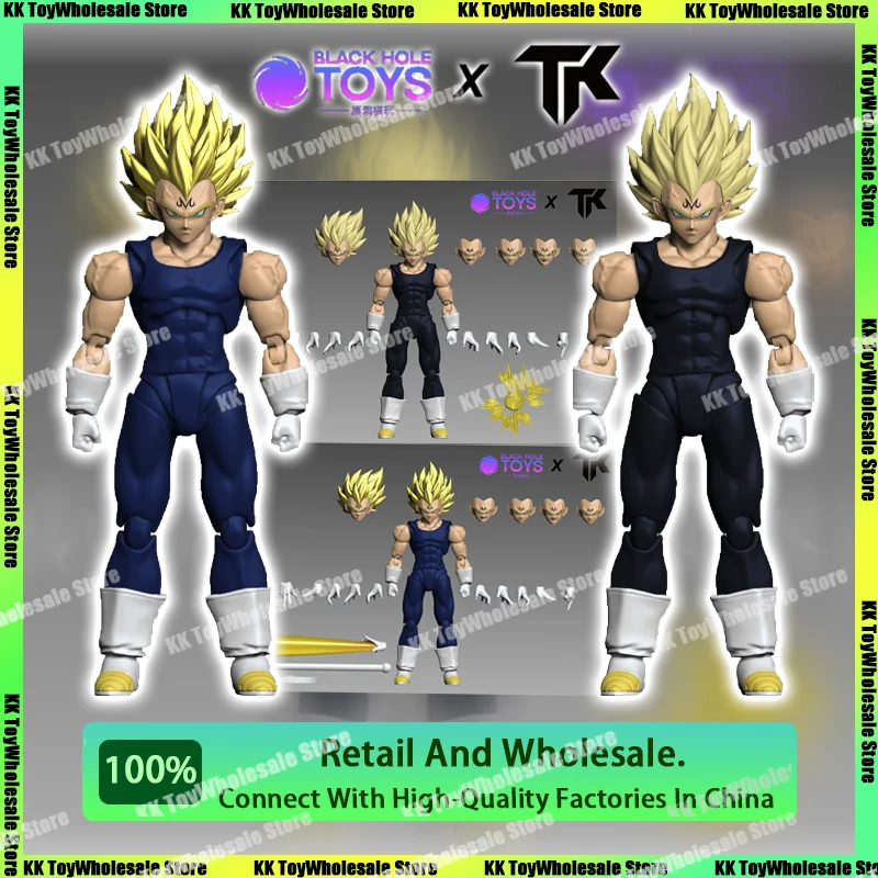 Hot-New Black Hole Toys & TK Dragon Ball SHF Super Saiyan SSJ Majin Vegeta Full Power Anime Action Figures Models Gifts Kid Toys