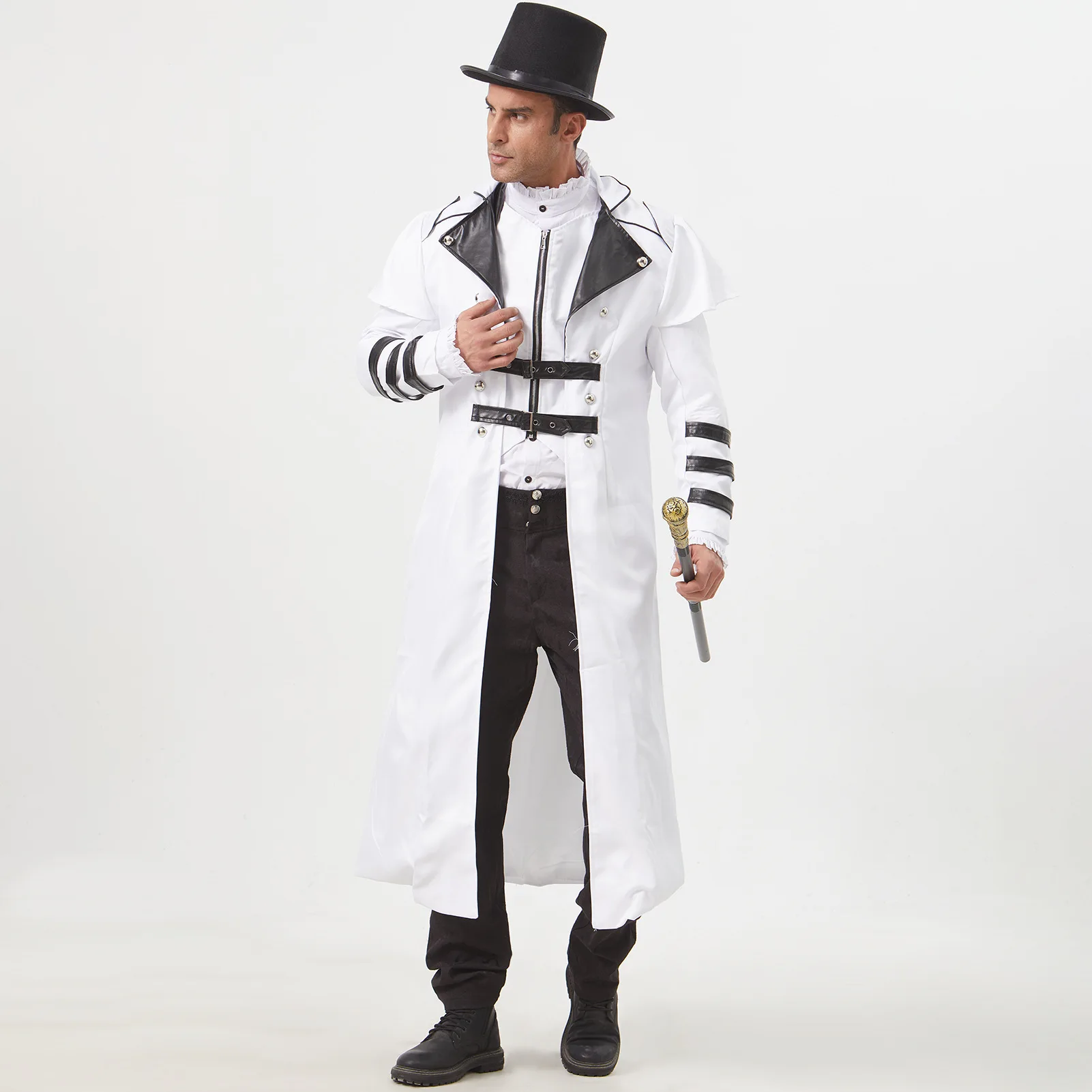 Costume for the medieval court banquet of Halloween - slit long windbreaker for stage performance