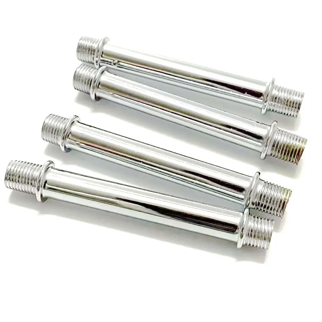 2  pieces each M10 Hollow Pipe Double Ends with Threads Metal Tube Fixtures for DIY Lighting