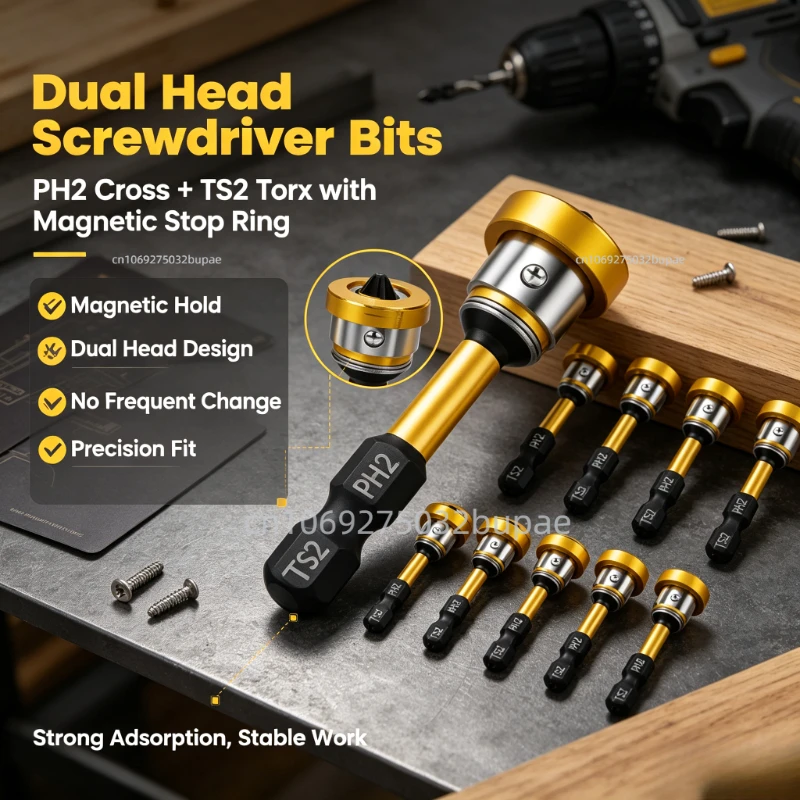 PH2 50MM Bits Magnetic Phillips Screwdriver Bits Batch Header Electric Screwdriver Drill Special Use Power Tool Attachments