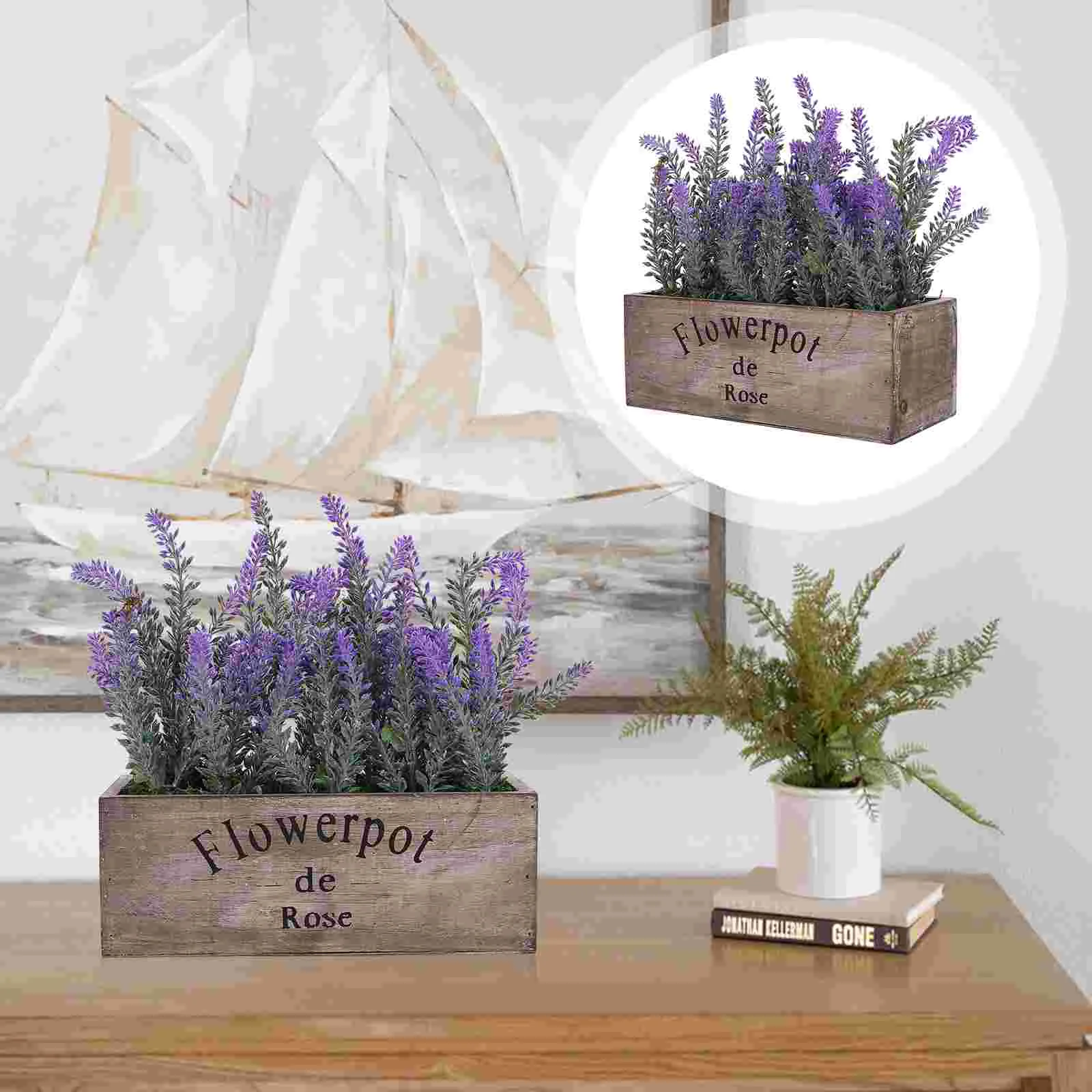 Lavender Potted Plant Indoor Plants Artificial Bonsai Adornment Decor Simulation Plastic Fake Flower