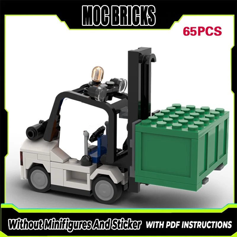 

Конструктор MOC: Модель городского автомобиля, маленький вилочный погрузчик, модульная технология, подарки, праздничный набор для сборки, детские игрушки