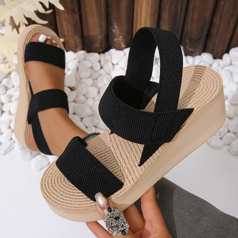 

2024 New Hot Fashion Summer Women's Wedge Heel Sandals Lightweight and Comfortable Platform Woman Slippers Simple Ladies Shoes