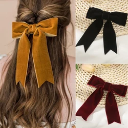 Velvet Bow Hairpin Barrettes For Women French Red Black Hair Clips Fashion New Year Festival Hairpin Hair Accessories Gifts