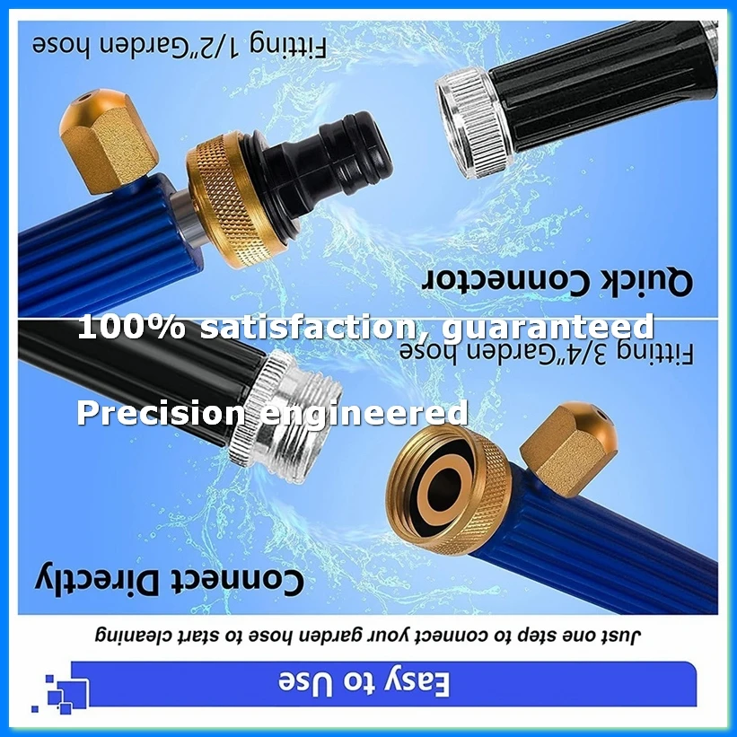 Hydro Jet Washer High Pressure Power Washer Wand Water Hose with 2 Hose Nozzle Auto Watering Sprayer-DTB1