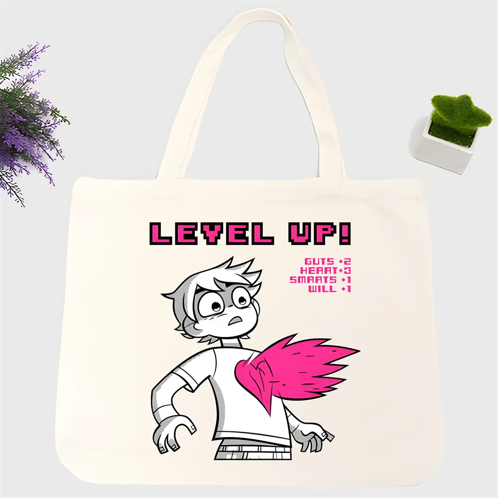 

scott pilgrim Shopping Bag Shopper Eco Canvas Cotton Shopper Bolsas De Tela Bag Shoping Reusable Sacolas