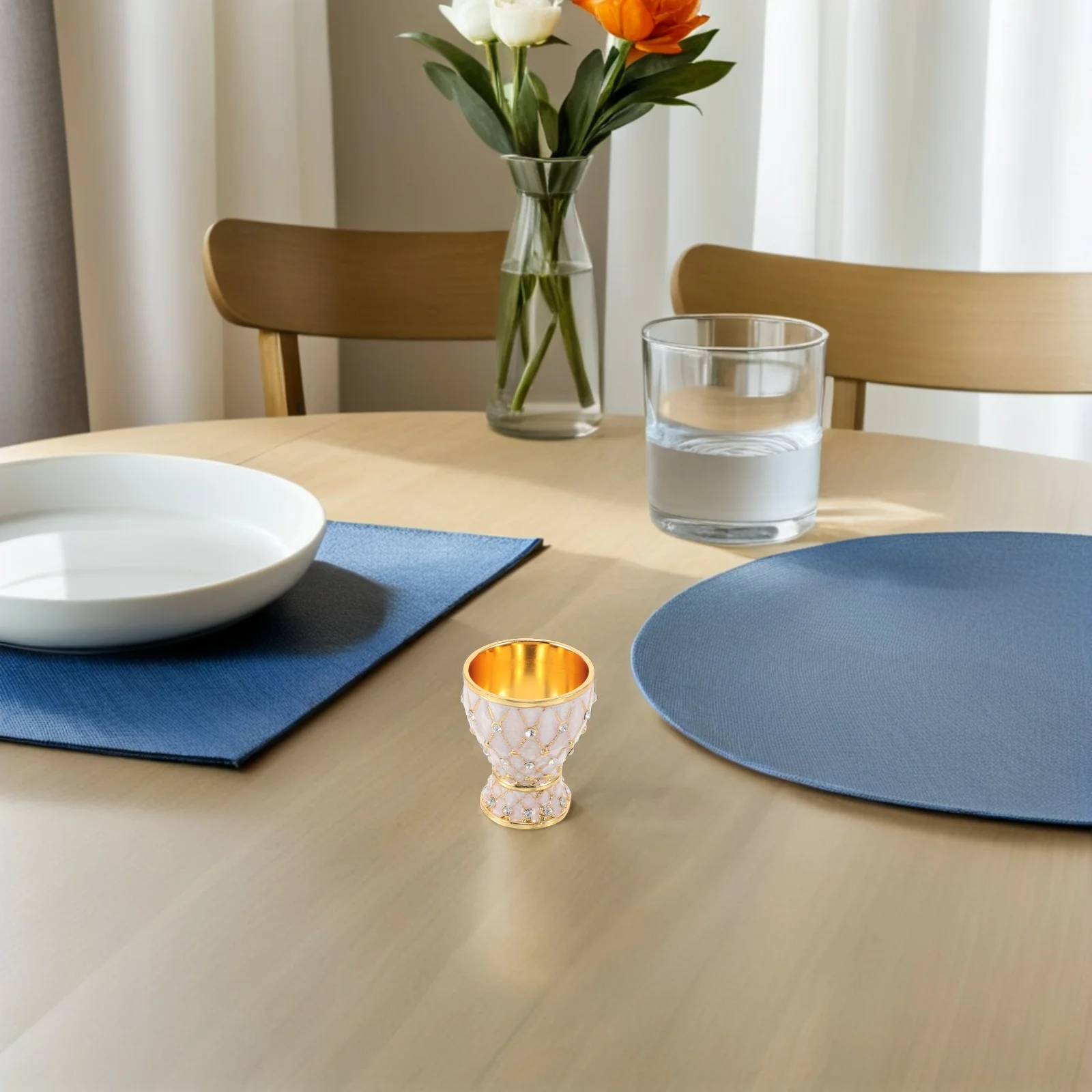 

European Vintage Shatterproof Metal Goblet Rhinestone Inlaid Classic Style Wine Cup Retro Drinking Cup for Cocktail Festivals