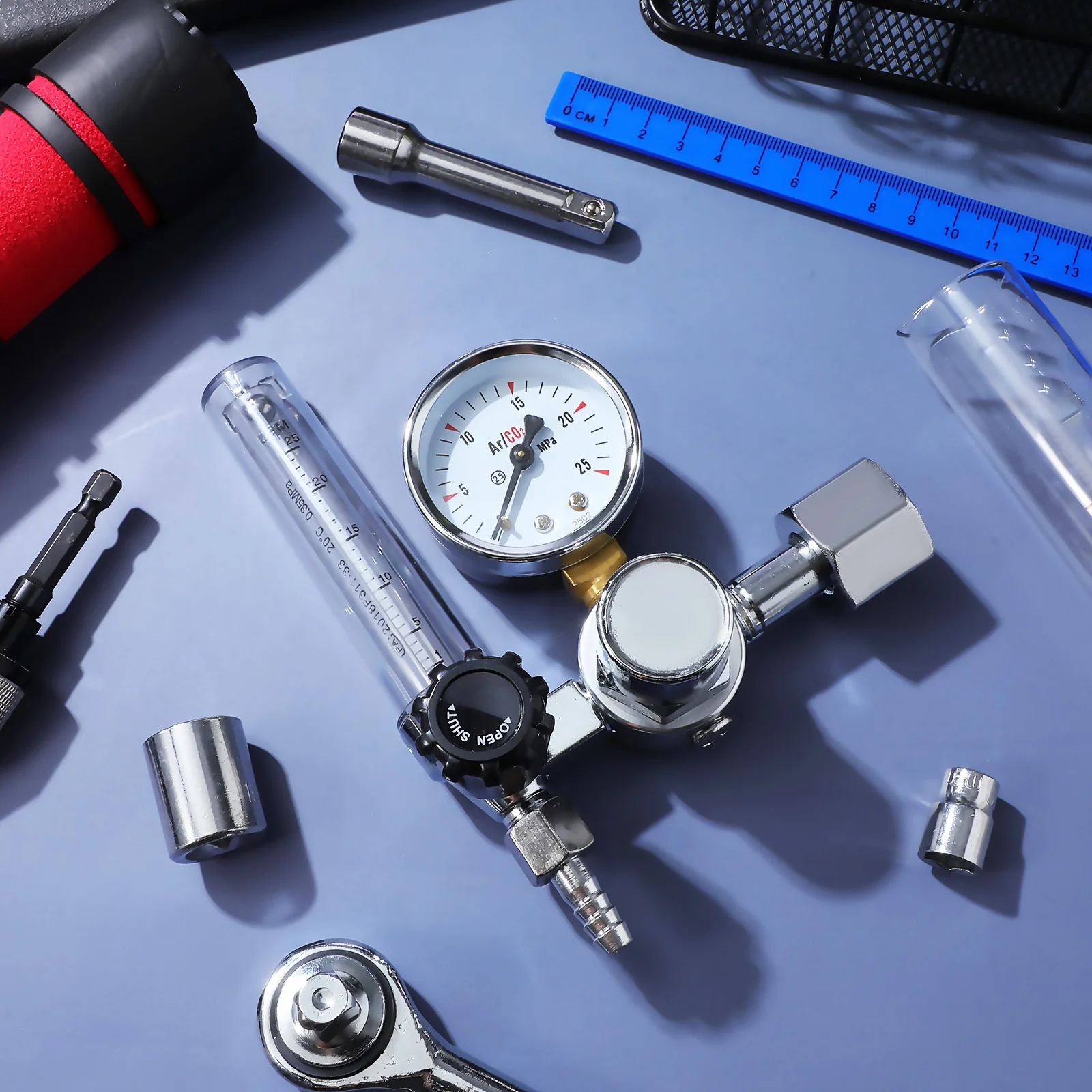 منظم الأرجون لقياس التدفق - مخفض الضغط عالي الأداء لزجاجة الغاز - منظم ثاني أكسيد الكربون الموثوق به للمعادن الصناعية #4