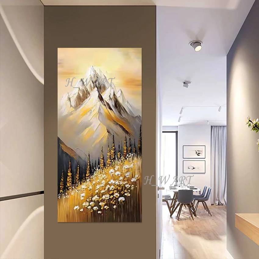 

Beautiful Mountain Scenery Abstract Canvas Picture, High Quality Modern Flowers Art Paintings, Frameless, Living Room Decor Wall