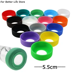 1Pc 5.5cm 15G 15 Colour Threaded  Soft Silicone Cup Bottom Cover Wear Resistant Ring Sleeve Sheath Anti Slip Good Toughness