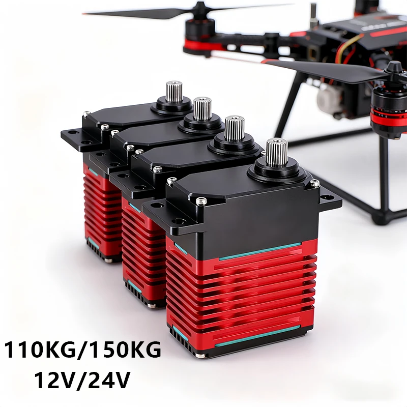 

Цельнометаллический цифровой серводвигатель, бесщеточный двигатель 150 кг/110 кг, 12 В/24 В, высокая скорость, большой крутящий момент, водонепроницаемые сервоприводы для робота-манипулятора, вертолета