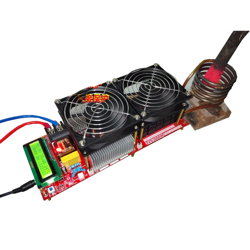 3000W 55A ZVS High Frequency Induction Heater Module Flyback Driver Heater Good Heat Dissipation + Coil +pump +power Adapter