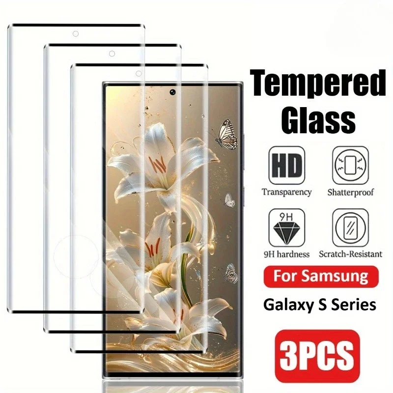

3 шт. защитные пленки для экрана Samsung Galaxy S25 S24 S22 S23 Ultra S25 Edge закаленное стекло для Samsung S20 S21 S10 Plus S24 S23 FE