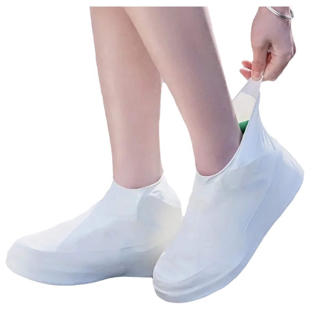 1Pair Waterproof Rain Boot Non Slip Thickened Wear Resistant Commuting Shoe Covers Portable Reusable Outdoor Shoe Covers