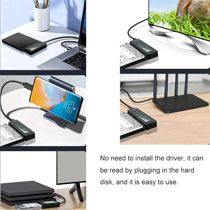 Shuole USB 3.0 vers SATA/IDE câble adaptateur pour 2.5 et 3.5 pouces HDD/SSD SATA III convertisseur de disque dur pour PC et ordinateur portable